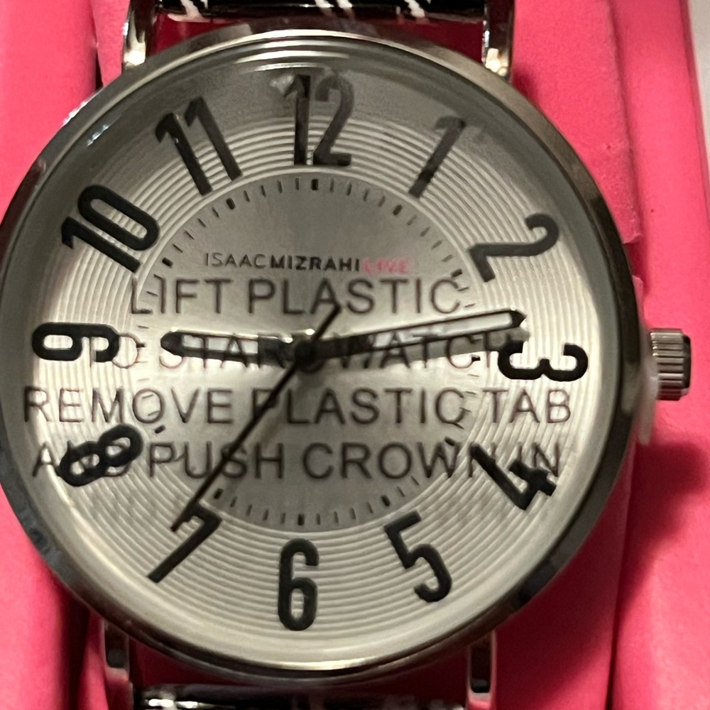 Isaac Mizrahi Silver and Black Watch